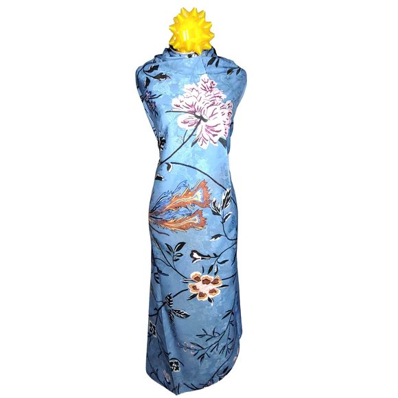 NWT Double Sided Silk Scarf 52"x52" Large Square Shawl Wrap XiangYunShal 2248 - Picture 5 of 11